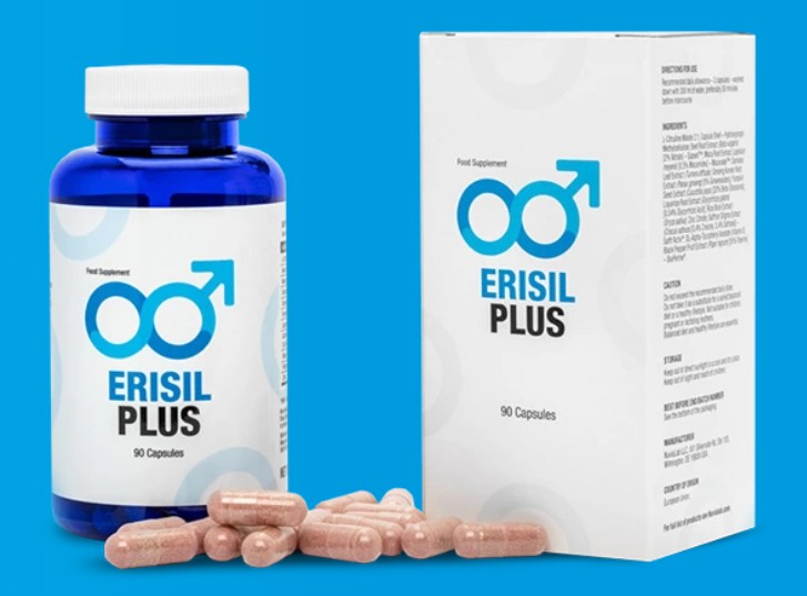 Malate de Citrulline et Érection : Le Secret de votre Virilité retrouvée ? Guide Complet 2 Erisil Plus bouteille et boite supplement contenant du Malate de Citrulline