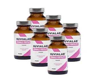 Stress and Fertility: The complete Guide to restoring Balance and Conceiving Naturally 4 NuviaLab Female Fertility bottle and box female fertility supplement